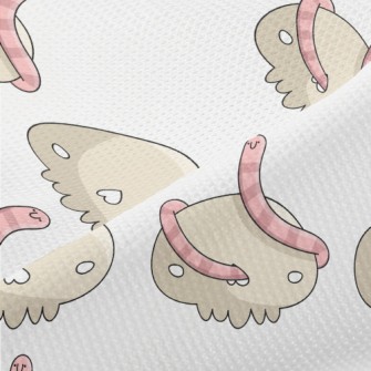 Cartoon Earthworm With Bones Piqué