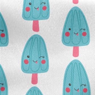 Playful Blue Popsicle Jersey Backed Fleece