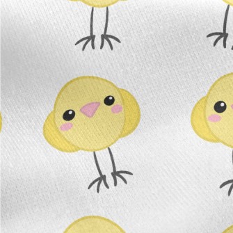 Round Little Yellow Chicken Jersey Backed Fleece