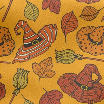 Hand Drawn Patterned Wizard Ha Jersey Backed Fleece