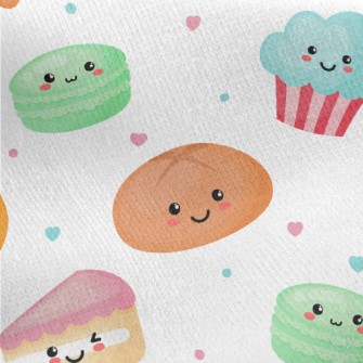 Happy Cute Dessert Jersey Backed Fleece