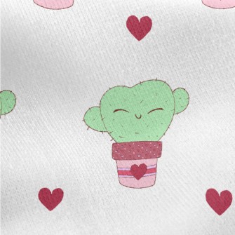 Happy Love Cactus Jersey Backed Fleece
