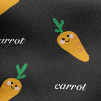 Hand Drawn Cartoon Carrot Jersey Backed Fleece