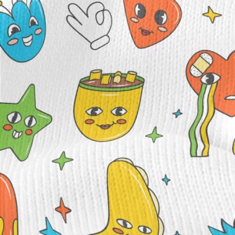 Naughty Cartoon Style Stretch Jersey