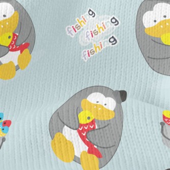 Cute Penguin Fishing Stretch Jersey