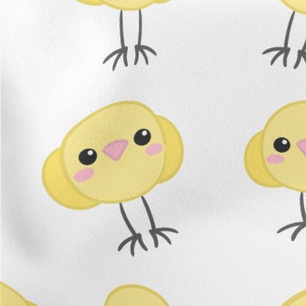 Round Little Yellow Chicken Lightweight Cotton Poplin