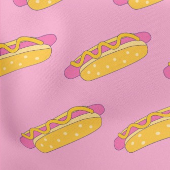 Colorful American Hot Dog Burg Lightweight Cotton Poplin