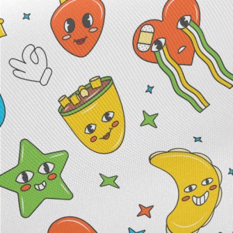 Naughty Cartoon Style Midweight Cotton Poplin