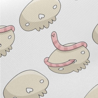 Cartoon Earthworm With Bones Midweight Cotton Poplin
