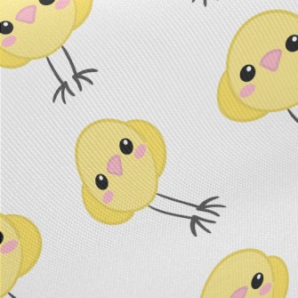 Round Little Yellow Chicken Midweight Cotton Poplin
