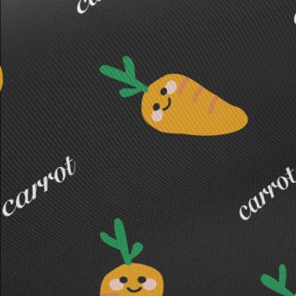Hand Drawn Cartoon Carrot Midweight Cotton Poplin