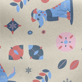 Happy Winter Puppy Jersey Backed Fleece
