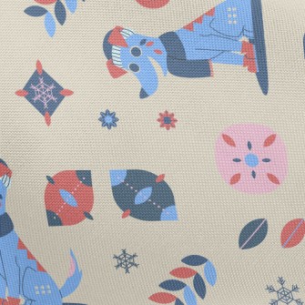 Happy Winter Puppy Pongee