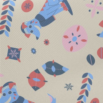 Happy Winter Puppy Midweight Cotton Poplin