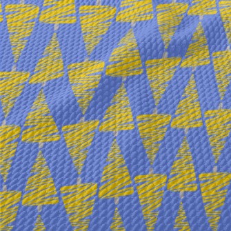 Abstract Yellow Christmas Tree Birdseye Piqué