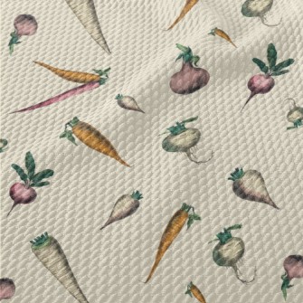 Realistic Hand Drawn Vegetable Birdseye Piqué