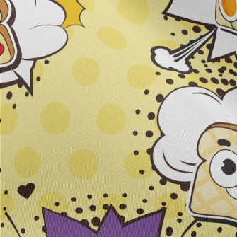 Cartoon Toast Dishes Chiffon