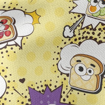 Cartoon Toast Dishes Waterproof Canvas