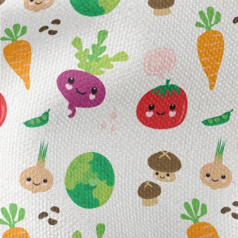 Smiling Healthy Vegetables Waterproof Canvas