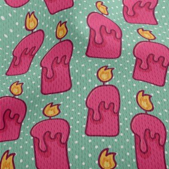 Cartoon Pink Candle Athletic Mesh Flat Back