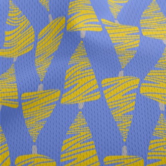 Abstract Yellow Christmas Tree Athletic Mesh Flat Back
