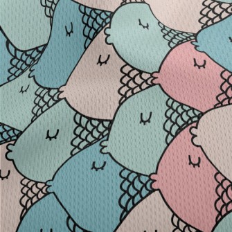 Funny Cartoon Fish Head Athletic Mesh Flat Back