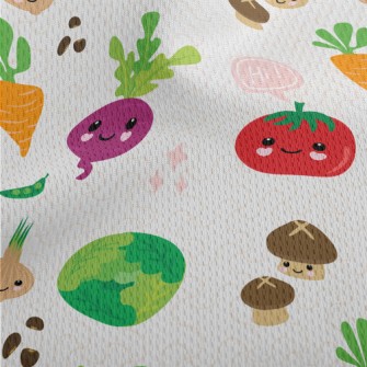 Smiling Healthy Vegetables Athletic Mesh Flat Back