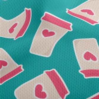 Love Hot Drink Cup Athletic Mesh Flat Back