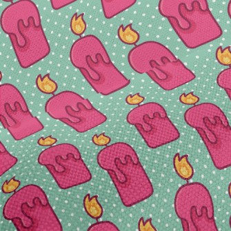 Cartoon Pink Candle Performance Linen