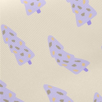 Hand Drawn Purple Christmas Tr Twill
