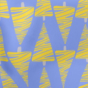 Abstract Yellow Christmas Tree Stretch Ponte