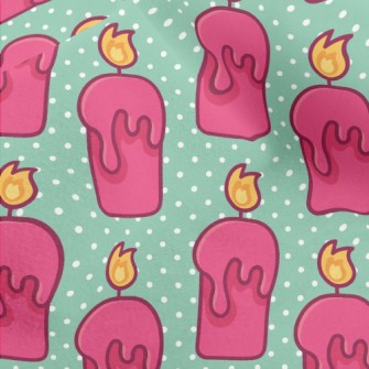 Cartoon Pink Candle Micro Fleece