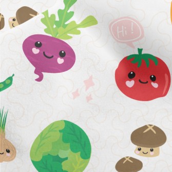 Smiling Healthy Vegetables Micro Fleece
