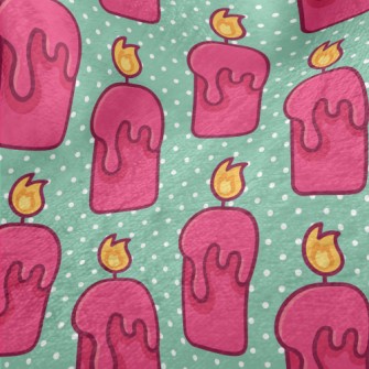 Cartoon Pink Candle Minky