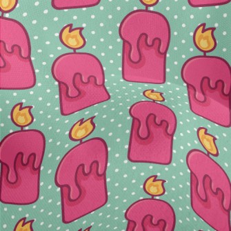 Cartoon Pink Candle Lightweight Performance Linen