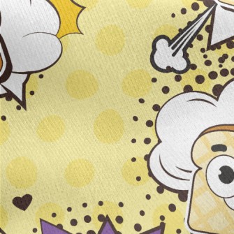 Cartoon Toast Dishes Jersey Backed Fleece