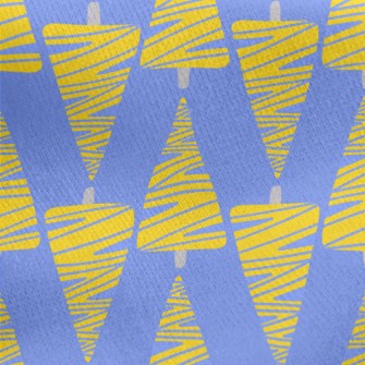 Abstract Yellow Christmas Tree Jersey Backed Fleece