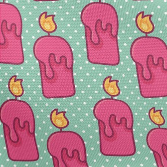 Cartoon Pink Candle Pongee