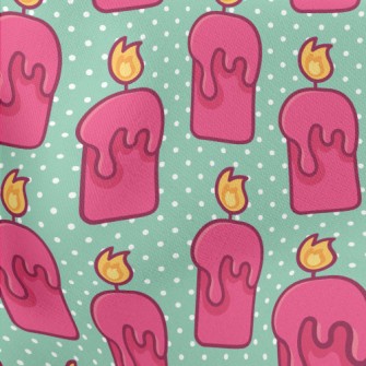 Cartoon Pink Candle Lightweight Cotton Poplin