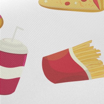 Classic American Fast Food Midweight Cotton Poplin