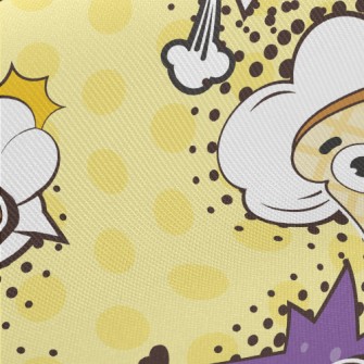 Cartoon Toast Dishes Midweight Cotton Poplin