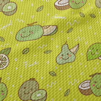 Summer Green Fruits Birdseye Piqué
