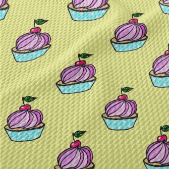 Cherry Cream Cup Cake Birdseye Piqué