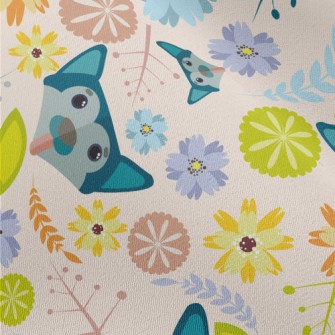 Puppy And Flowers Chiffon