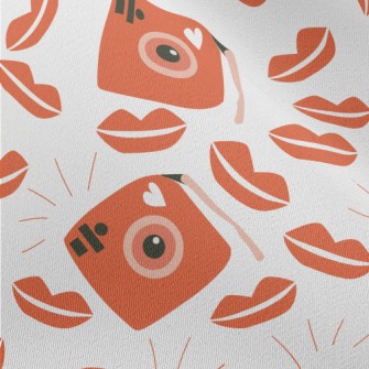 Retro Camera With Red Lips Chiffon