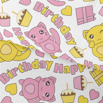 Happy Birthday Kitten Waterproof Oxford