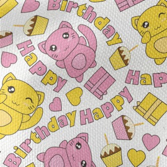 Happy Birthday Kitten Waterproof Canvas