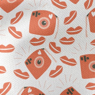 Retro Camera With Red Lips Waterproof Canvas