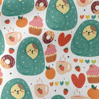 Cold-fearing Cats And Desserts Waterproof Canvas