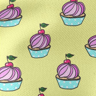 Cherry Cream Cup Cake Waterproof Canvas